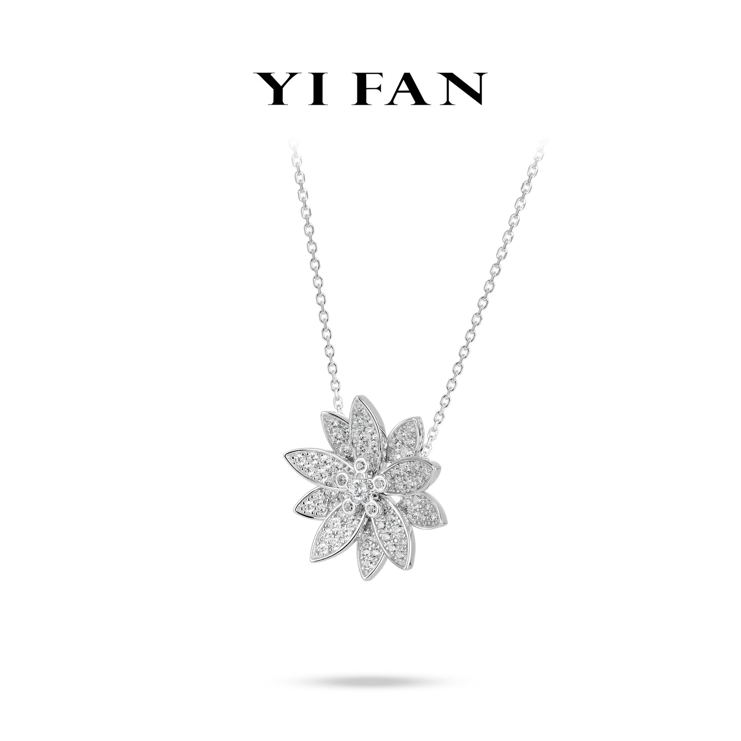 Bloom & Gleam Collection: Modern "Luna Lily" exquisite Necklace