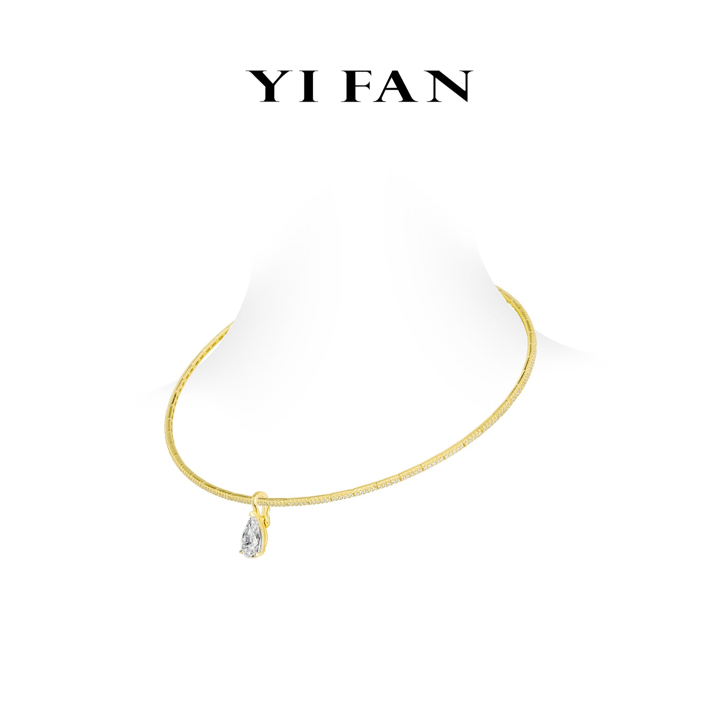 Gilded Luminance Collection: Modern "Sunset Teardrop" exquisite Flex Choker