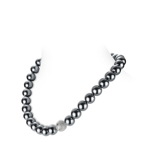 "Grey Night Pearls" Necklace (12mm pearl size)