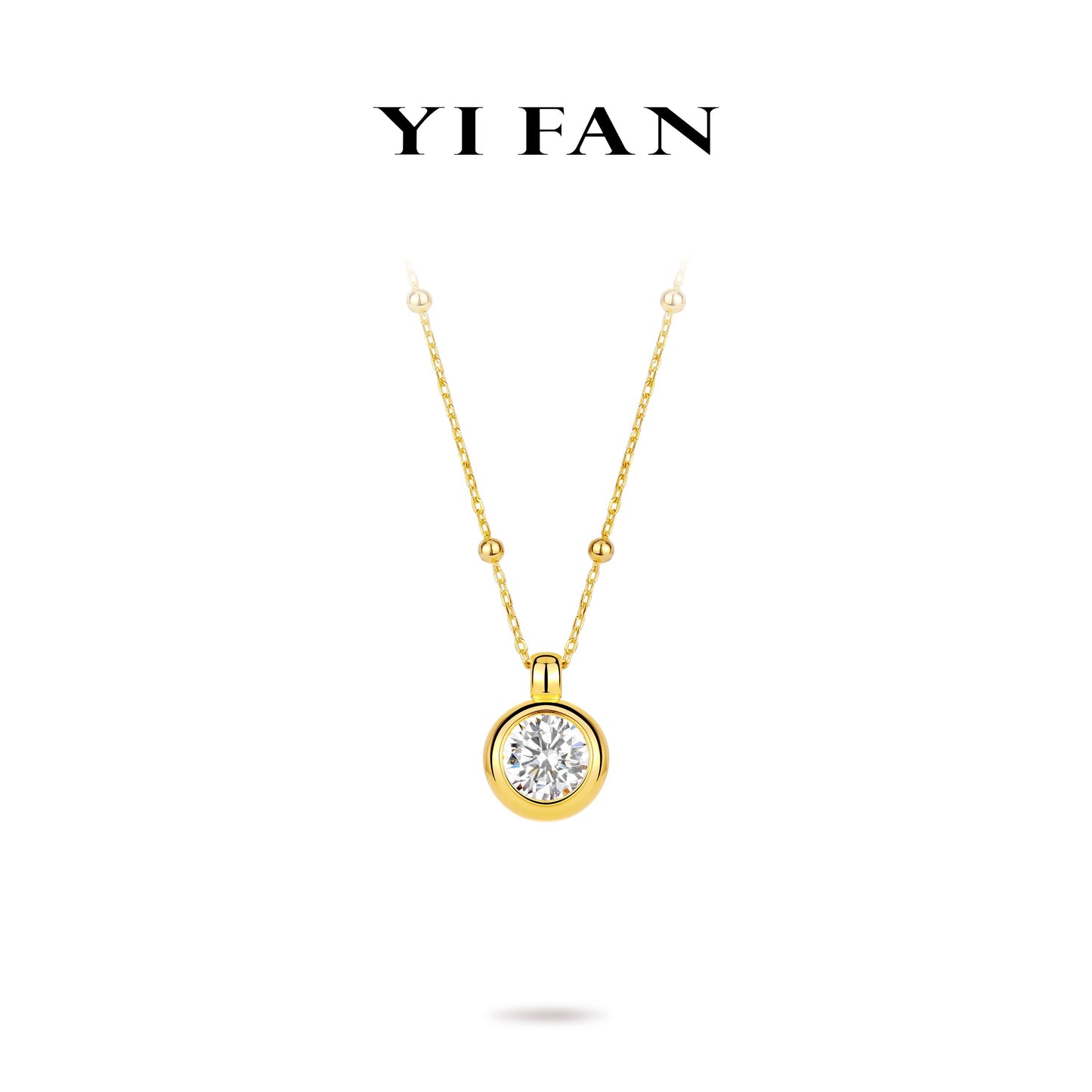 Minimalist collection: Bezel-setting "Golden Bubble" Modern pendent Necklace (Unisex)