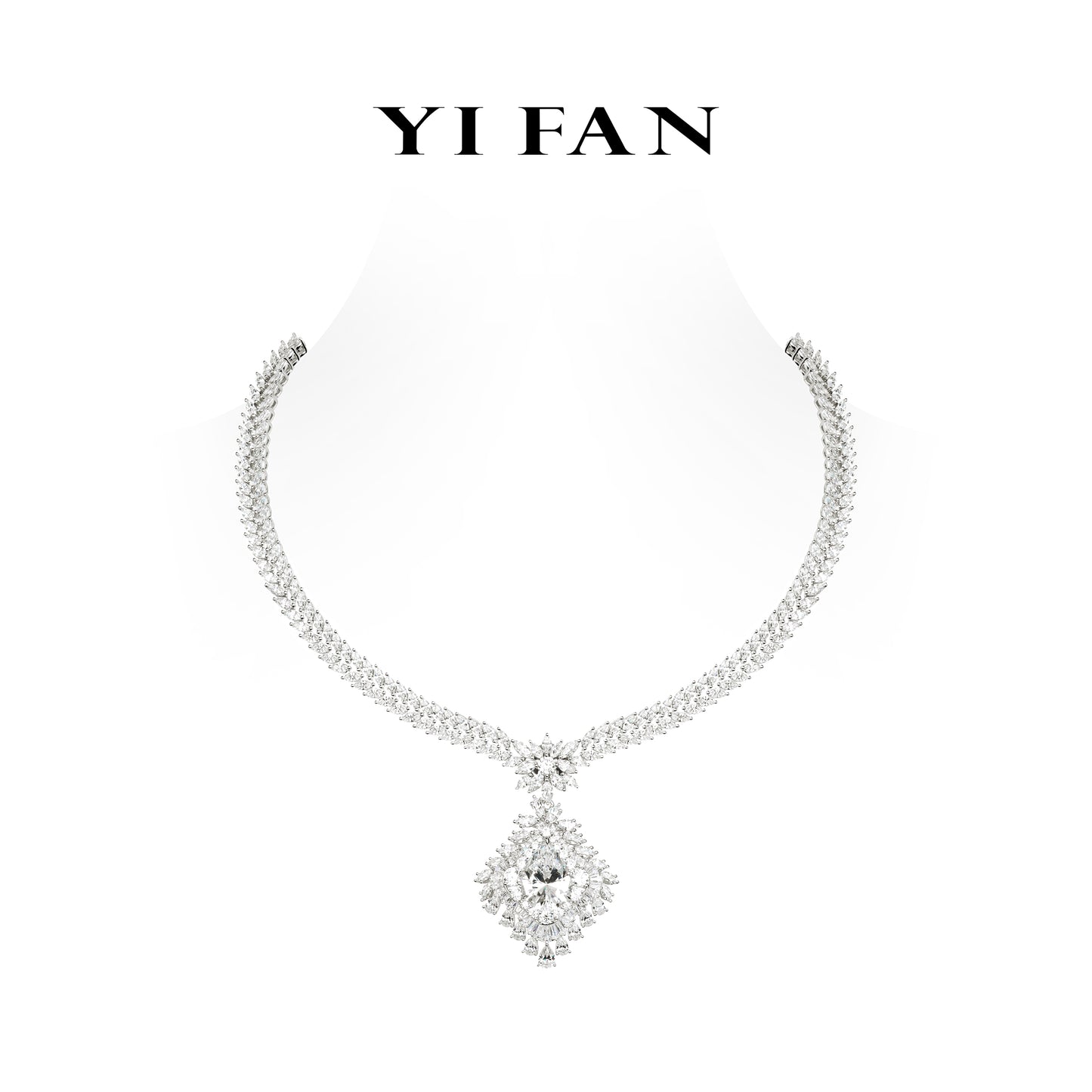 Pre-order High Jewelry collection: Luxury G color “The Light of the Universe” magnificent Necklace for Banquet.