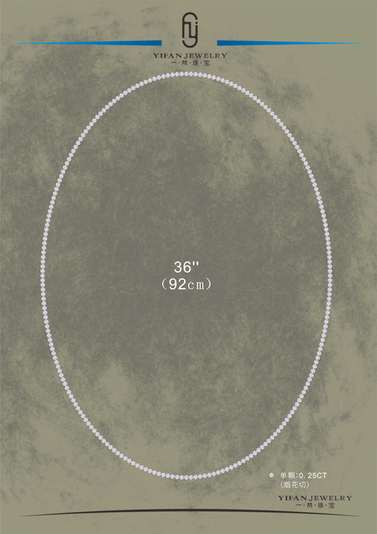 Bespoke customized design: Brilliant-cut white tennis necklace (Solitair 0.25 carat)