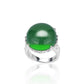 Green jadeite/chalcedony Cabochon-cut Lucky ring