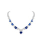 Exquisite Sapphire color lab created stones The hearts of the ocean Collar tennis necklace, sterling silver