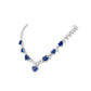 Exquisite Sapphire color lab created stones The hearts of the ocean Collar tennis necklace, sterling silver