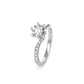 Wedding collection: Micro-setting brilliant cut clear diamond color Lab created stones Solitaire ring, sterling silver. (1 carat)