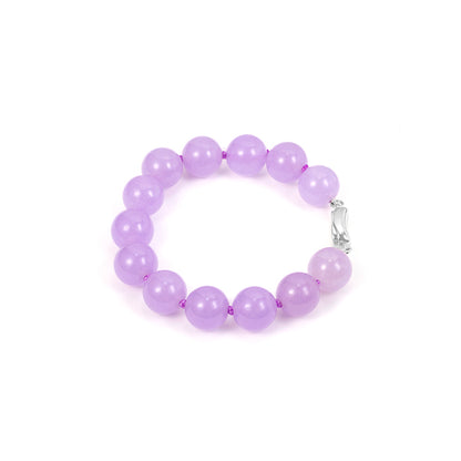 Pink Agate beads bracelet, sterling silver