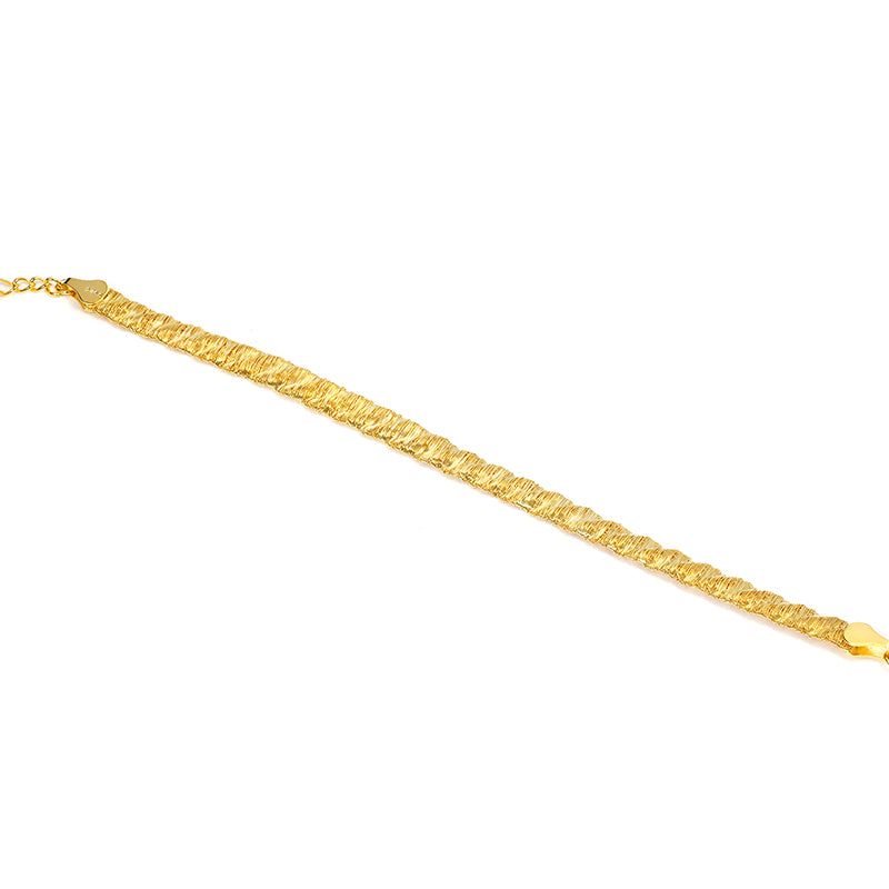 18K Yellow Gold plating wire drawing Minimalist bracelet, sterling silver