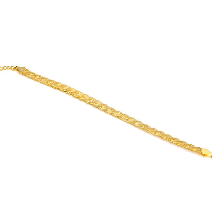 18K Yellow Gold plating wire drawing Minimalist bracelet, sterling silver