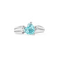 Promotional design Paraiba color Lab created stones The heart unique ring, sterling silver