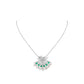 Synthetic Emerald collection: Snow flower and the secret fan Pendant Necklace