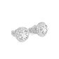 Wedding collection: Micro-setting clear diamond color Lab created stones detailed ear studs, sterling silver