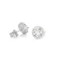 Wedding collection: Micro-setting clear diamond color Lab created stones detailed ear studs, sterling silver
