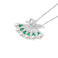 Synthetic Emerald collection: Snow flower and the secret fan Pendant Necklace