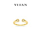 Welfare Exclusive Minimalist collection: Modern "Magic Golden Pipe" unique Open Ring