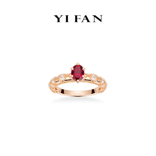 Ruby Color collection: Modern "Ancora Red Bagle" exquisite Ring