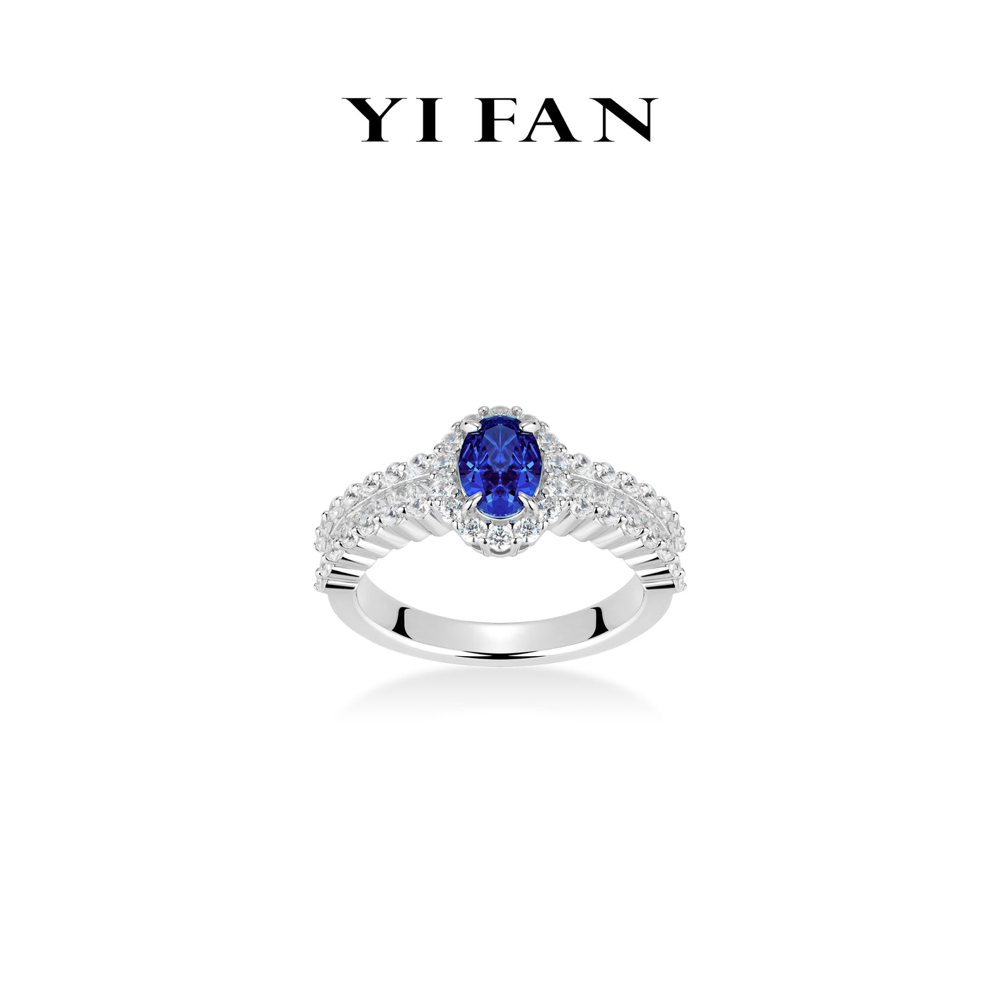 Sapphire color collection: Ethereal "Azure Dream Sparkle" exquisite Ring