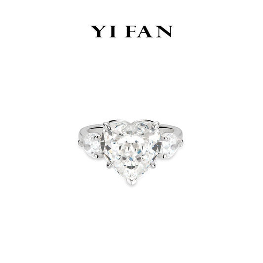 Pre-order Wedding Collection: Modern "Icy Heart of the Arctic" exquisite 3-stones Ring