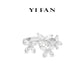 Wedding Collection: Modern "Spring of Hope Gradient Icy Flowers" exquisite Open Ring
