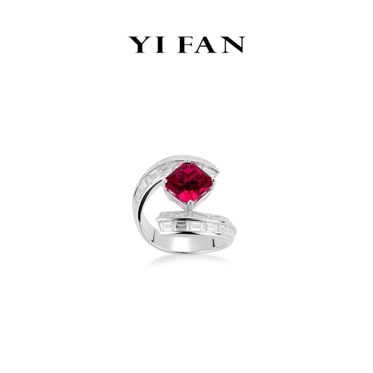 Ruby Color collection: Glamorous "Ancora Red Radiance Sparkle" exquisite Ring