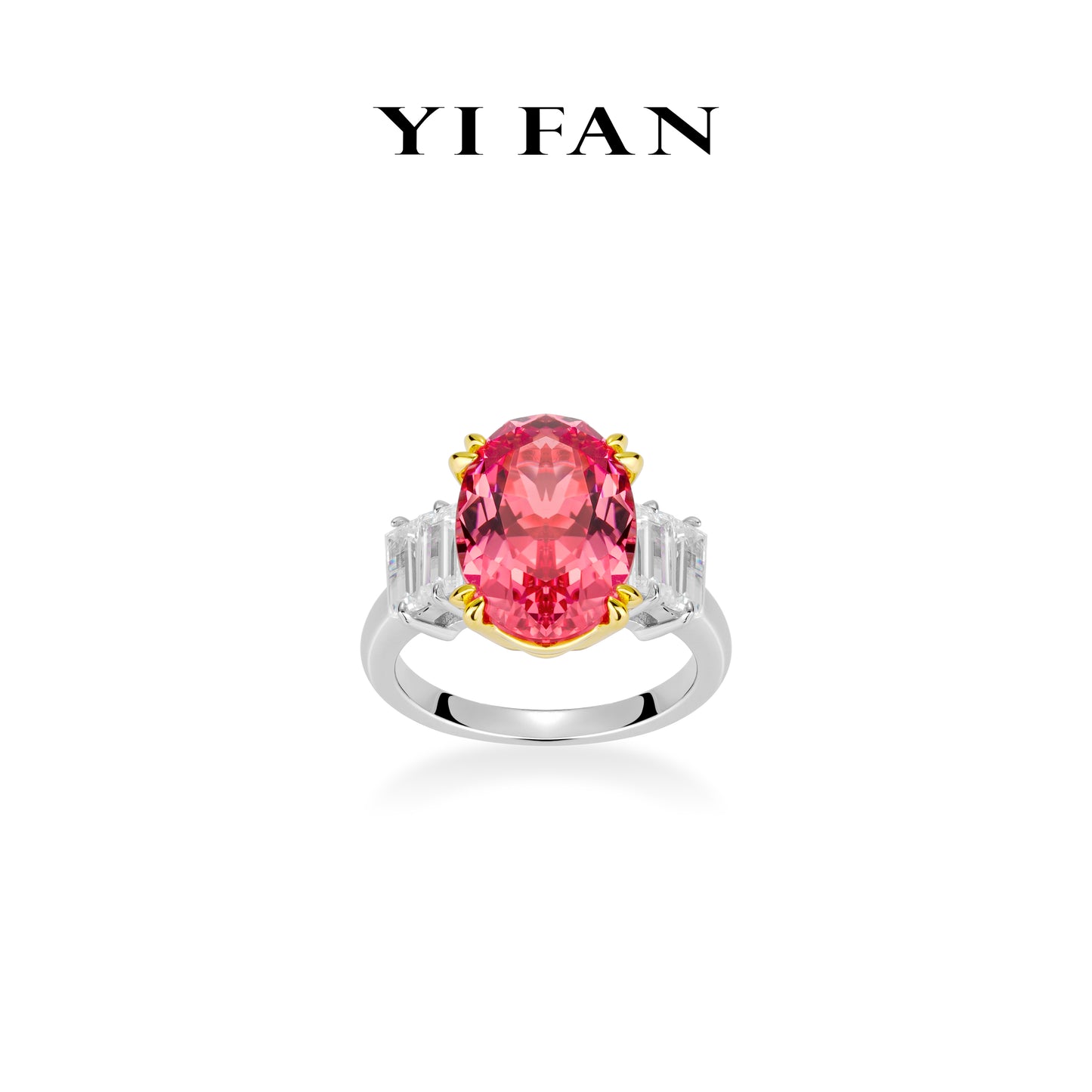 Lab Grown Padparadscha collection: Luxury "Blazing Peachy-Pink Reverie Prestige" exquisite Ring
