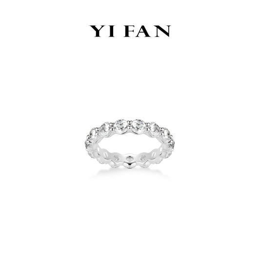 Welfare Exclusive Wedding collection: Radiate Sophistication "Brilliant Rose-Cut" exquisite Stackable eternity Ring