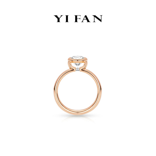 Pure Radiance Collection: Modern Champagne "Brilliant Hourglass asteroid" Engagement/Wedding Ring (1 carat)