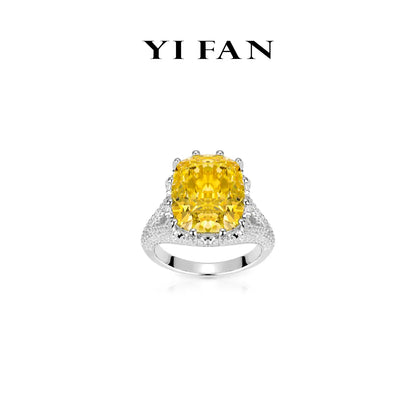 High Jewelry Yellow diamond color collection: Luxury "Sunburst Sovereign" detailed Ring