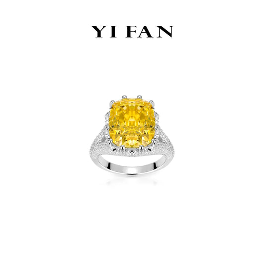 High Jewelry Yellow diamond color collection: Luxury "Sunburst Sovereign" detailed Ring