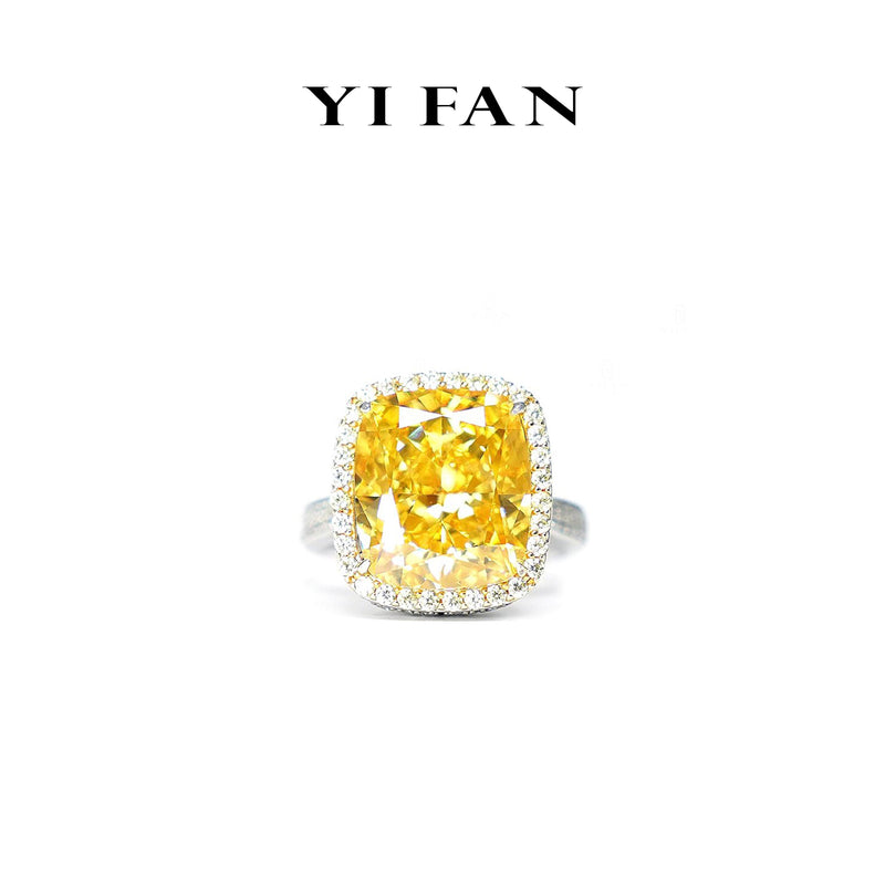 Yellow diamond color collection: Luxury "Golden Sunlight Grace" exquisite Ring
