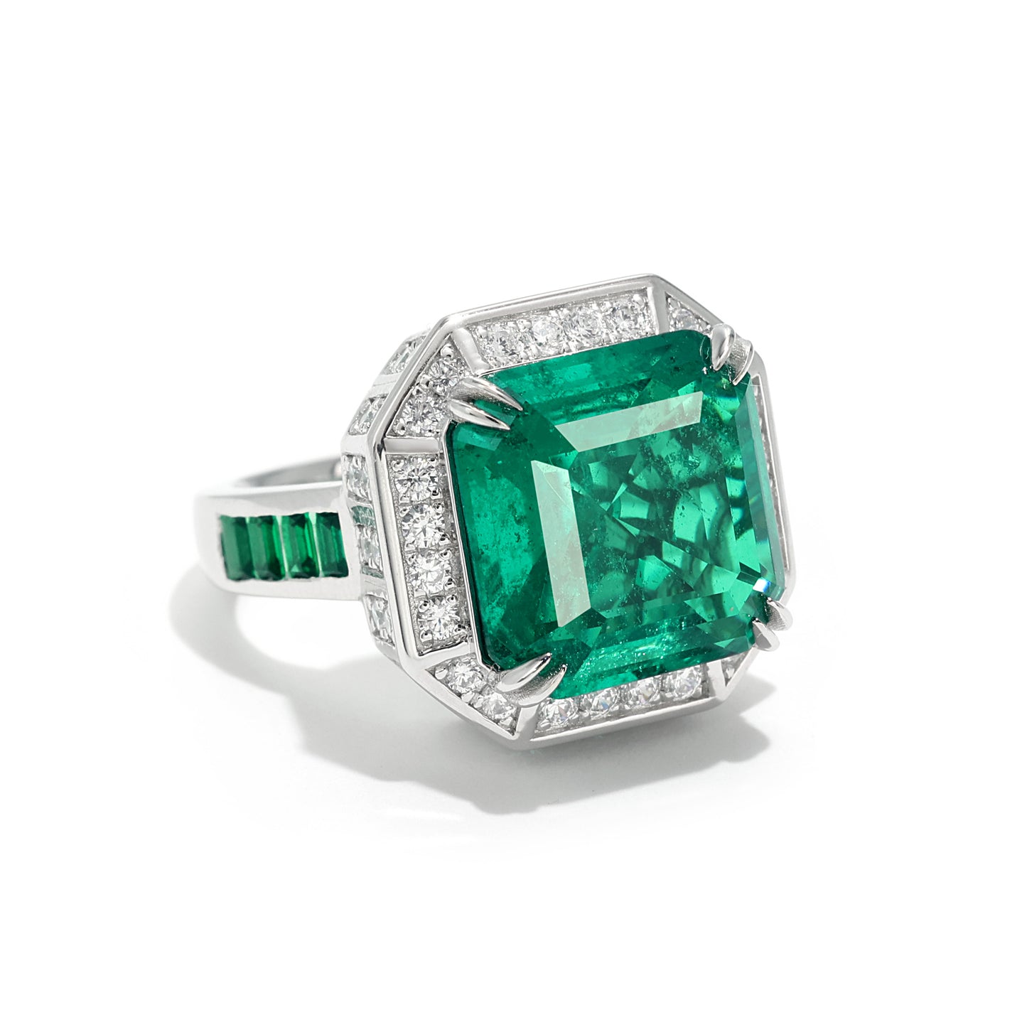 Synthetic Emerald collection: Forest Fantasy Ring