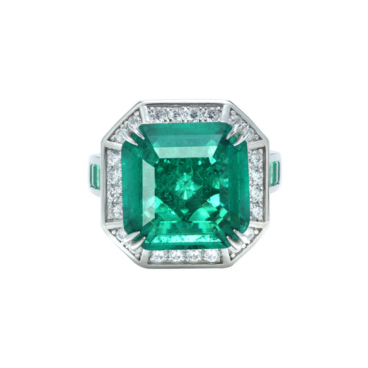 Synthetic Emerald collection: Forest Fantasy Ring