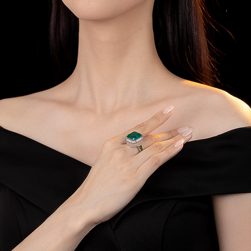 Synthetic Emerald collection: Forest Fantasy Ring