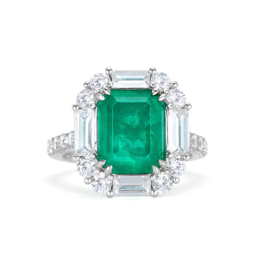 Synthetic Emerald collection: Classic 8 prong Ring