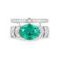 Pre-order Synthetic Emerald collection: Pigeon egg double row Ring