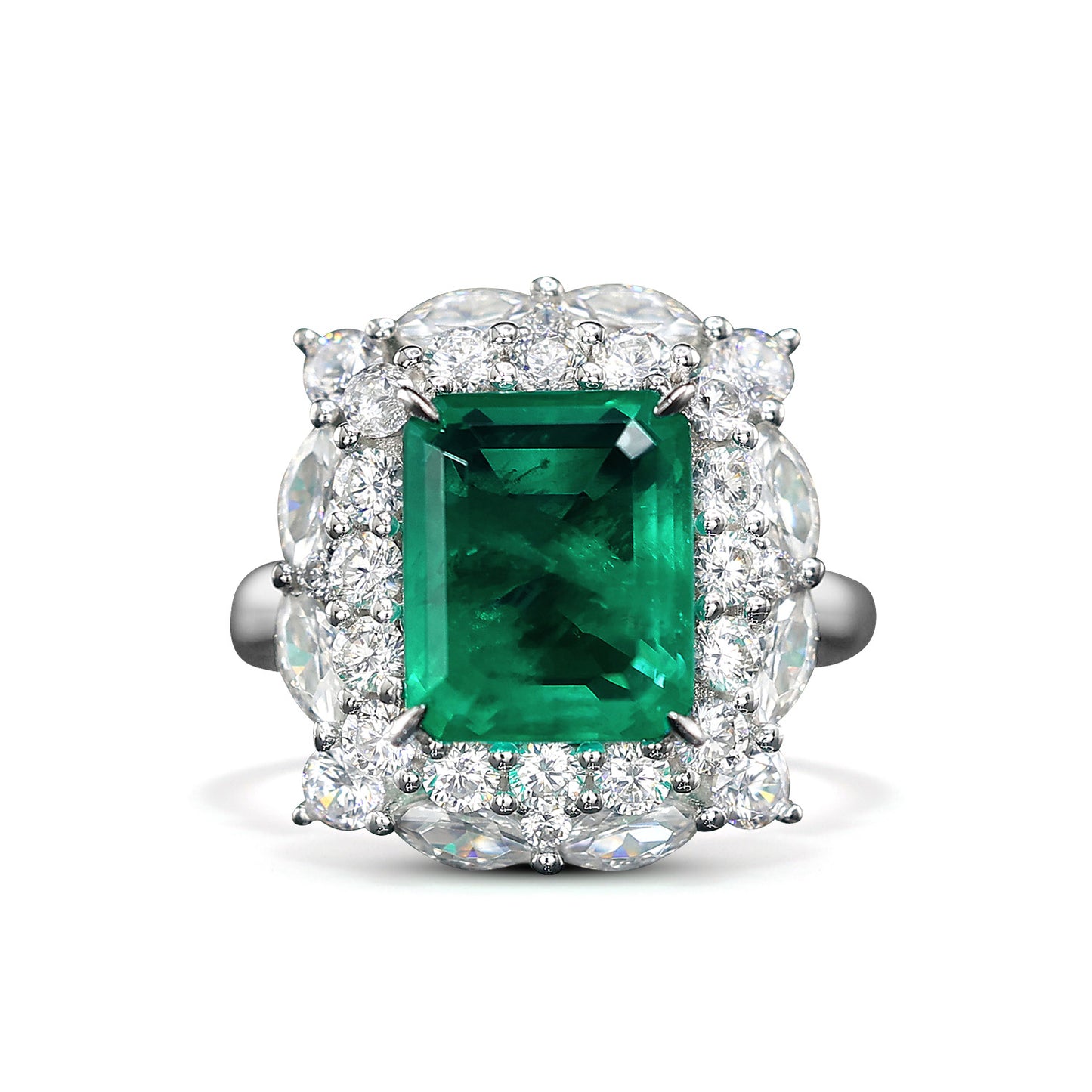 Synthetic Emerald collection: Mixed cuts Lace Ring