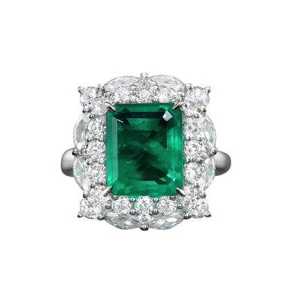 Synthetic Emerald collection: Mixed cuts Lace Ring