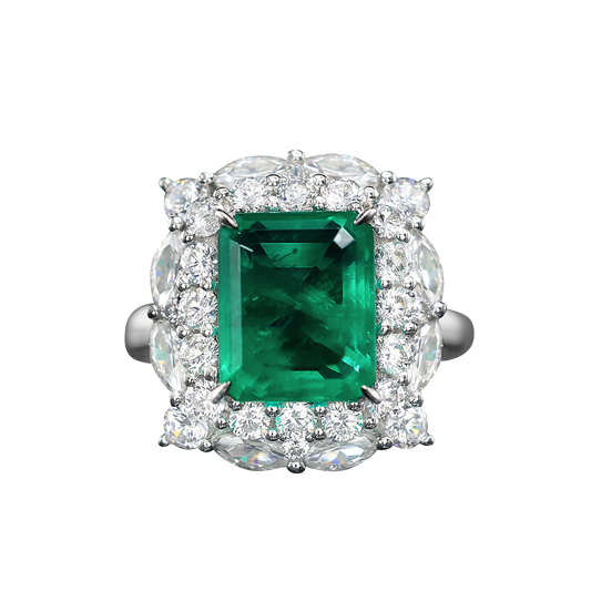 Synthetic Emerald collection: Mixed cuts Lace Ring