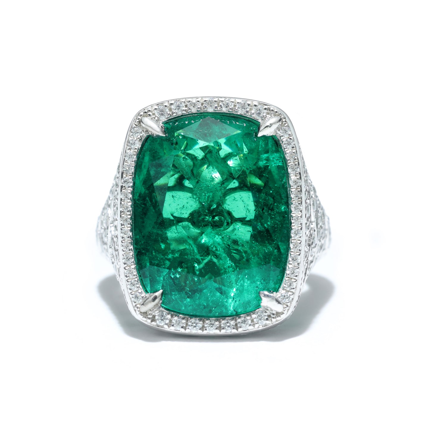 Synthetic Emerald collection: The Secret Land Ring