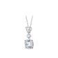 12 carats lab created stones Starlight Luxury 3 stones necklace, sterling silver