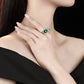 Jaguar selection： featuring stunning artificial emerald and Diamonds color Lab created stones open ring. sterling silver