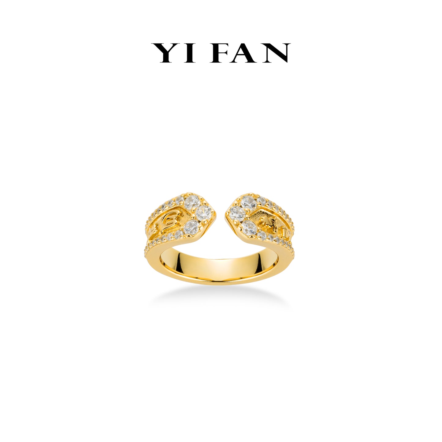 Golden time collection: Modern "Six-character Mantra" detailed open Ring