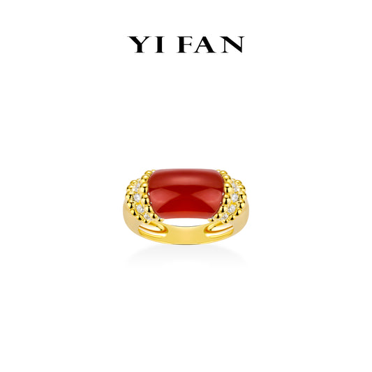 Pre-order Welfare Exclusive Minimalist collection: Golden "Red LuLuTong" Ring