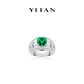 Lab Grown Emerald collection: Luxury Mixed-cut "Emerald in Asscher-cut" detailed Ring (Unisex)