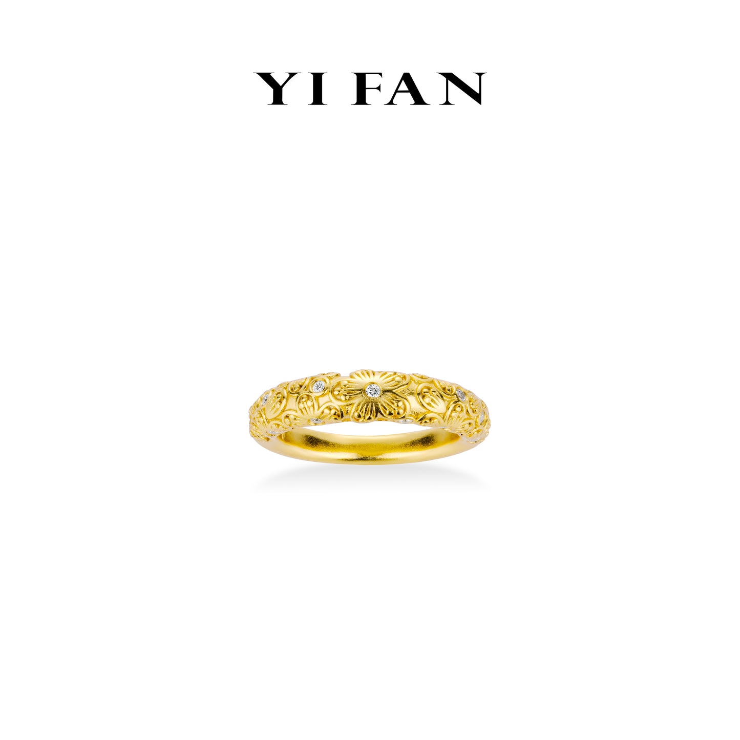 Golden time collection: Modern "Stars twinkle Sunflowers bloom” detailed eternity Ring