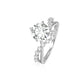 Wedding collection：Micro-setting brilliant cut clear diamond color Lab created stones 4 prong bright star ring, sterling silver