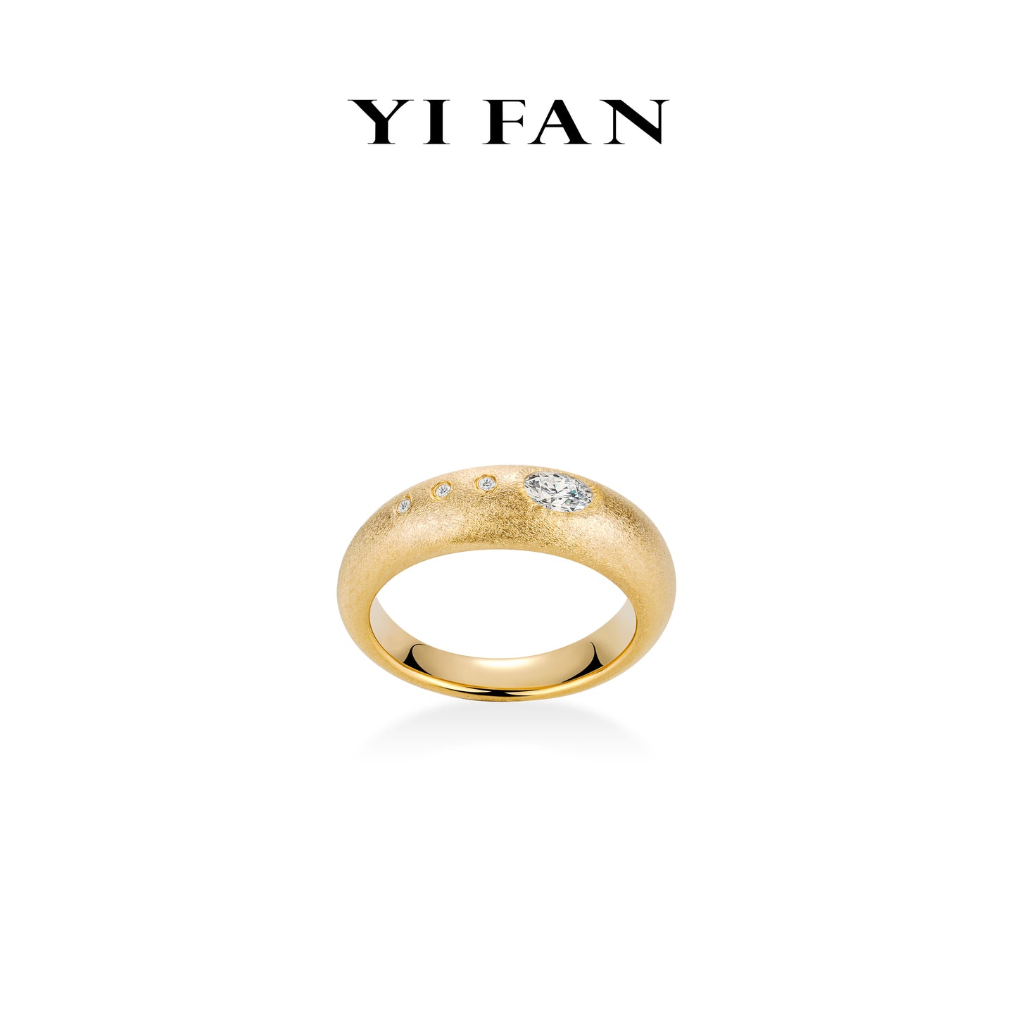 Golden time collection: Modern "Brushed Stars in Golden Galaxy" detailed Ring