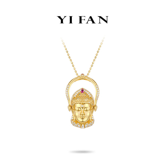 Golden time collection: Multi-purpose "Carved Maitreya Buddha with unique band" Rotating Ring/Pendant (Unisex)