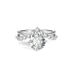 Wedding collection：Micro-setting brilliant cut clear diamond color Lab created stones 4 prong bright star ring, sterling silver