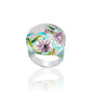 Exclusive 'Ming fire" butterfly orchid enamel Ring